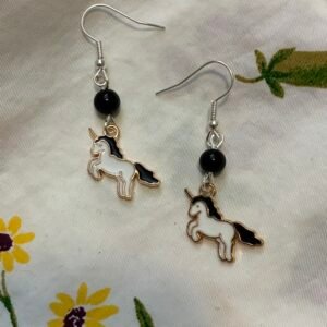 Black Unicorn Earrings