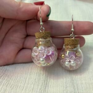 Purple and Gold Bottle Earrings