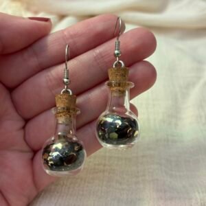 Black and Gold Bottle Earrings