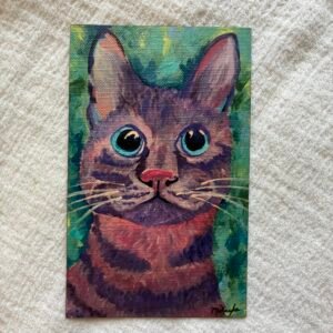 Mischievous Pink Cat Magnet