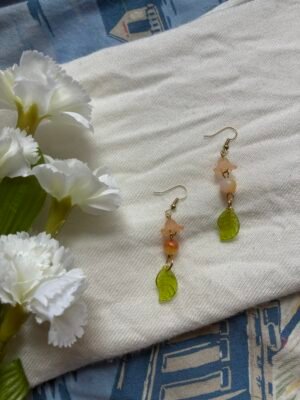 Orange Flower Earrings